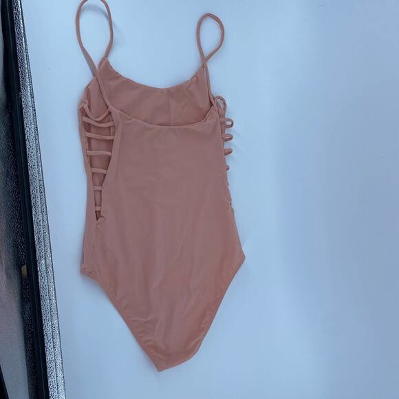 Bec & Bridge Appletini One-Piece Swimsuit Side Cut Outs Pink Barbiecore Size 4 - Picture 2 of 11